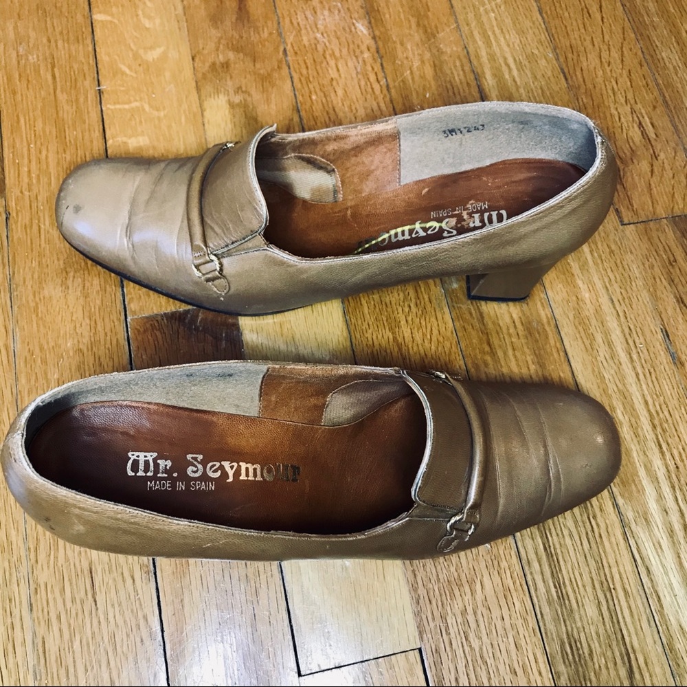 🐘 Mr. Seymour Vintage Camel Leather Pumps - Picture 4 of 6